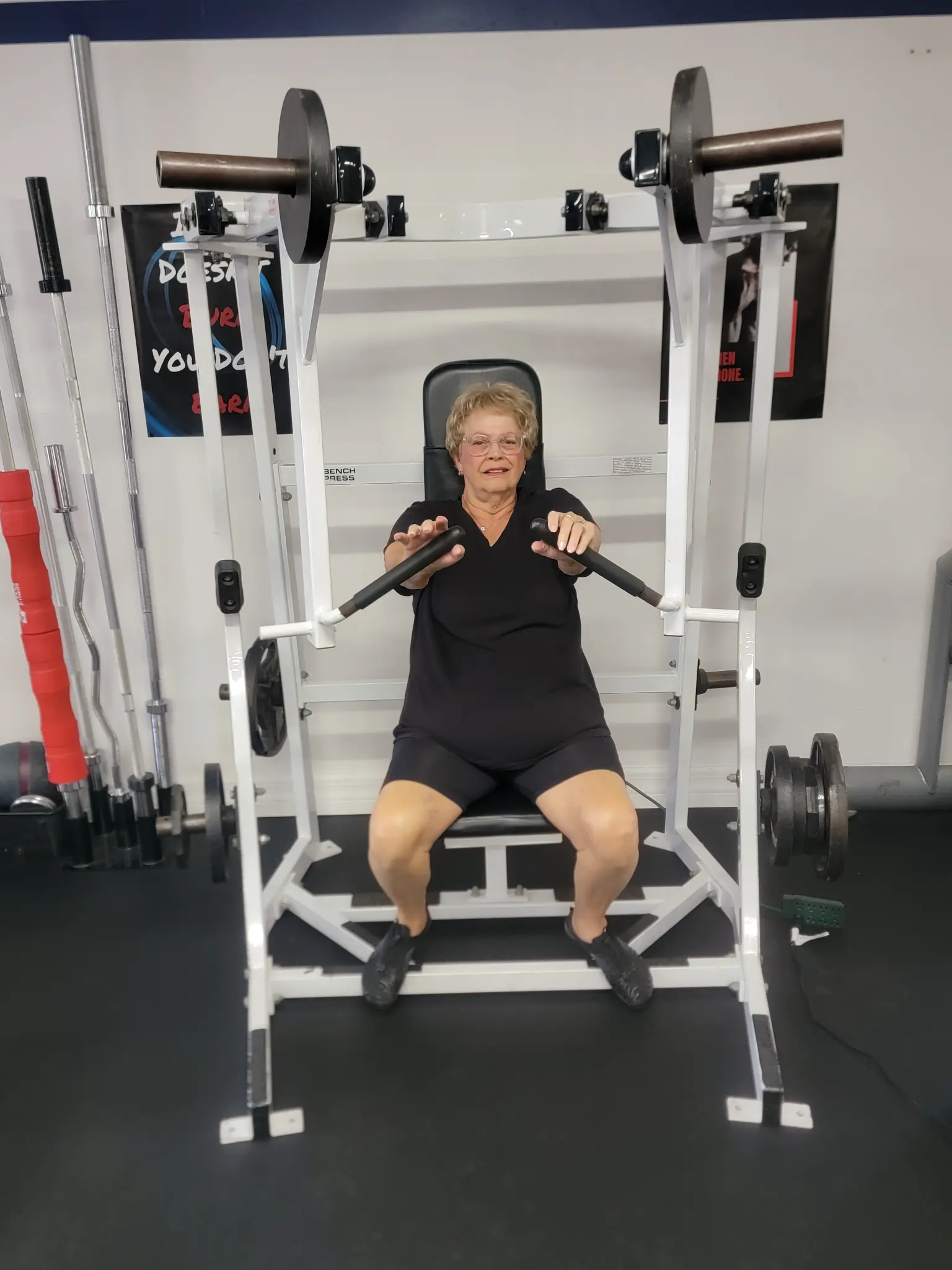 Member using strength equipment